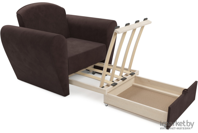 Кресло-кровать Mebel-Ars Квартет велюр молочный шоколад