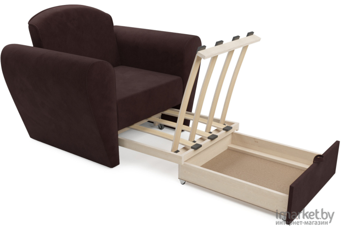 Кресло-кровать Mebel-Ars Квартет велюр шоколад