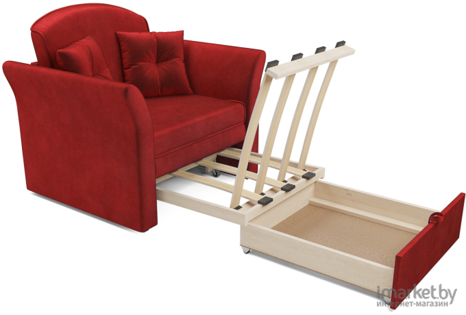 Кресло-кровать Mebel-Ars Малютка №2 бархат красный