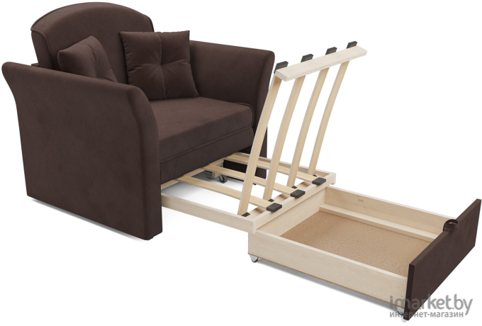 Кресло-кровать Mebel-Ars Малютка №2 велюр молочный шоколад