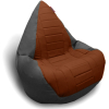 Бескаркасное кресло byROOM Капля экокожа/декоративная отделка серый/коричневый