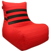 Бескаркасное кресло byROOM Чилаут экокожа/декоративная отделка красный/черный