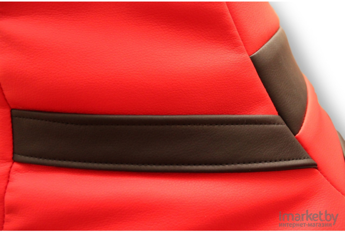 Бескаркасное кресло byROOM Чилаут экокожа/декоративная отделка красный/черный