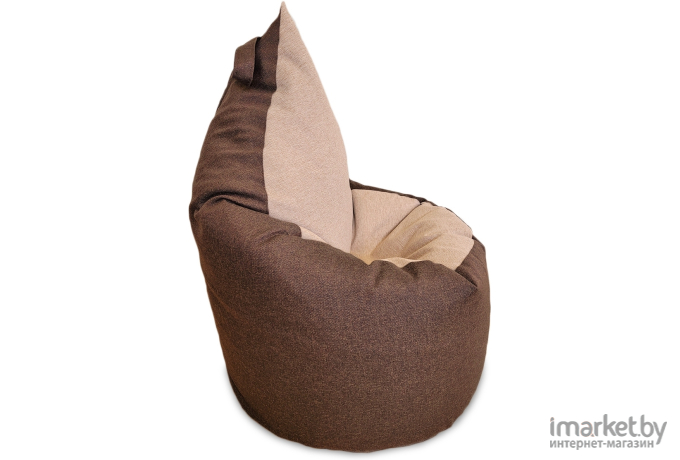 Бескаркасное кресло byROOM Пенек рогожка коричневый/бежевый