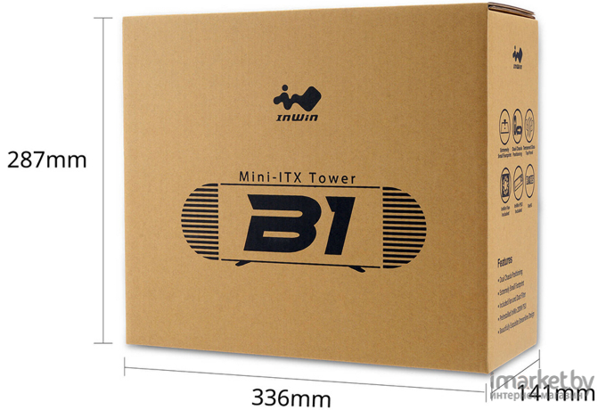 Корпус In Win B1 200W черный (IW-CS-B1BLK-PS200W)