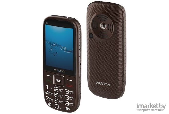 Мобильный телефон Maxvi B9 коричневый [B9 коричневый]