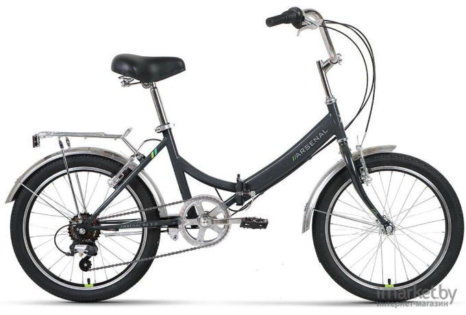 Велосипед Forward Arsenal 20 2.0 2022 14 темно-серый/зеленый [RBK22FW20536]