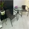 Комплект садовой мебели Afina garden Асоль-LR02 2+1 Dark Brown [LRC-02/LRT-02-D60 Dark Brown 2Pcs]