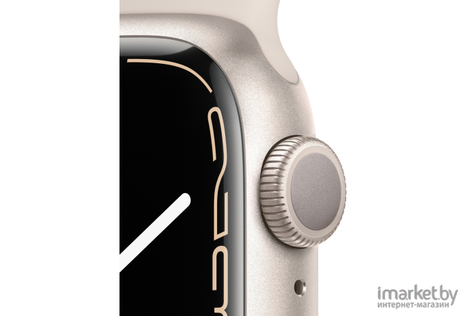 Умные часы Apple Watch Series 7 41mm Starlight Aluminium Case with Starlight Sport Band [MKMY3RU/A]