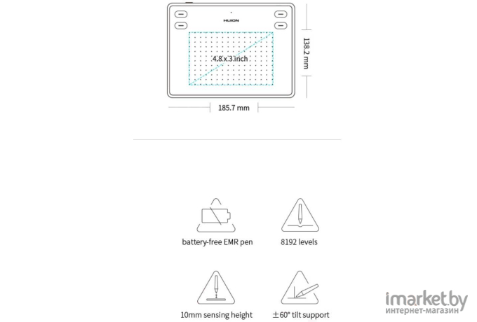 Графический планшет Huion RTЕ-100