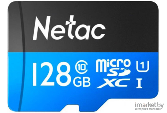 Карта памяти Netac MicroSDXC128GB Class 10 UHS-I U1 P500 Standard + адаптер [NT02P500STN-128G-R]