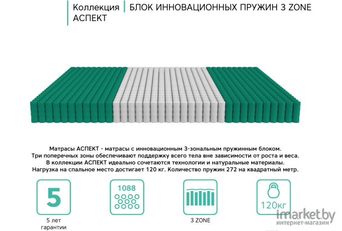 Матрас EOS Аспект 9с 160x200 жаккард [112eosmb_t9c_160x200zn]