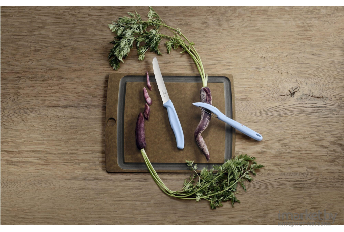 Кухонный нож Victorinox Swiss Classic + овощечистка голубой [6.7116.21L22]