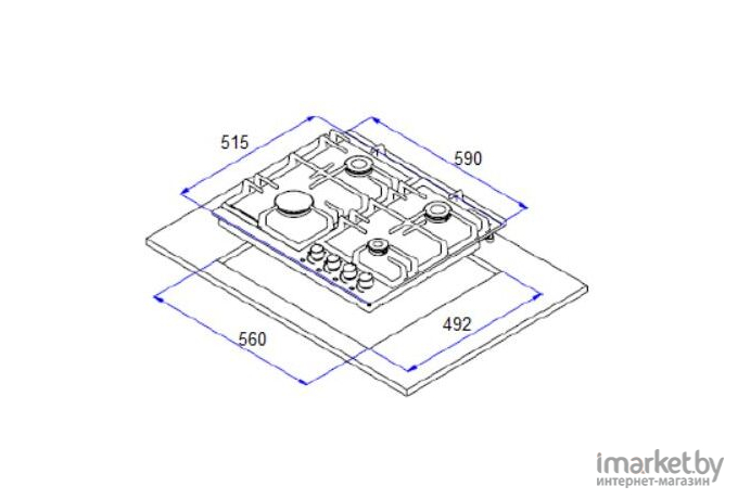 Варочная панель Weissgauff HGG 641 WEB белый [429813]