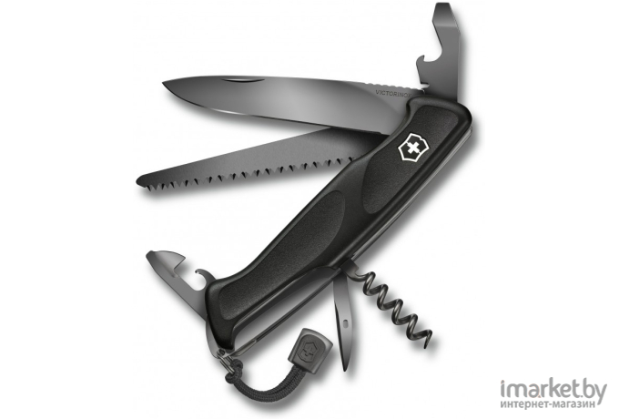 Туристический нож Victorinox перочинный RangerGrip Onyx 130мм 12функц. черный [0.9563.C31P]