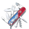 Туристический нож Victorinox перочинный Climber Jungfrau красный полупрозрачный/рисунок [1.3703.TE3]