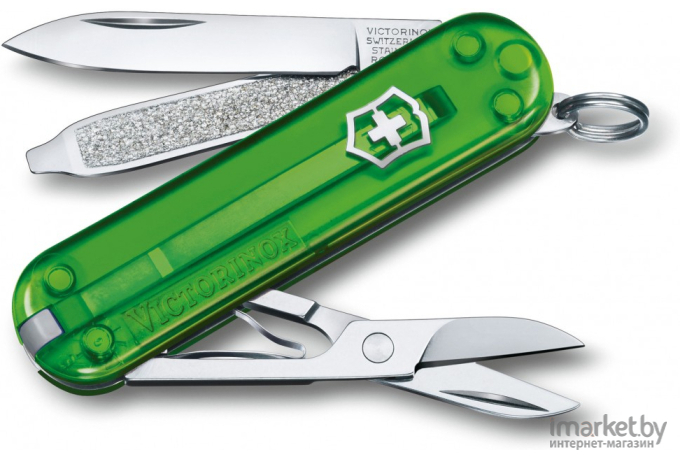 Туристический нож Victorinox перочинный Classic Green Tea 58мм 7функц. [0.6223.T41G]