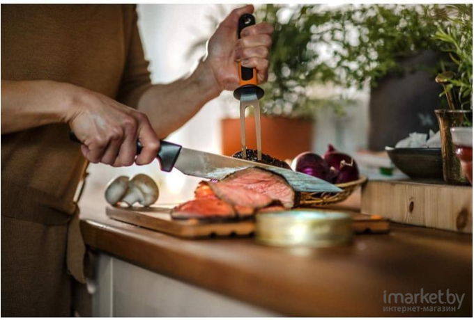 Кухонная вилка Fiskars Вилка для мяса Functional Form черный/оранжевый [1057548]