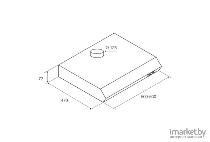 Кухонная вытяжка Jetair козырьковая Light IX/F/50 (1 мотор) нержавеющая сталь [PRF0094402A]