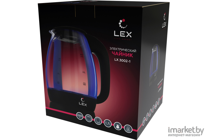 Электрочайник LEX LX3002-1 черный