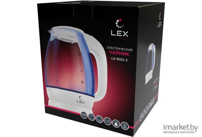 Электрочайник LEX LX3002-3 белый