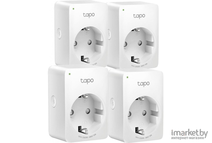 Розетка TP-Link Умная TAPO EU VDEBT Wi-Fi белый [P100(4-PACK)]