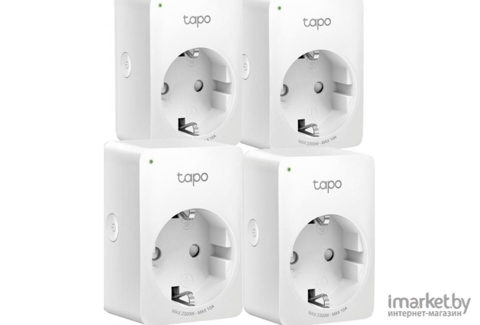 Розетка TP-Link Умная TAPO EU VDEBT Wi-Fi белый [P100(4-PACK)]