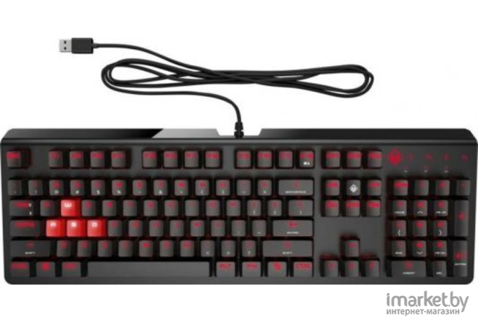 Клавиатура HP Omen Encoder USB LED черный [6YW75AA]