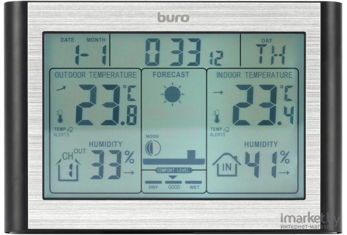 Метеостанция Buro BU-WSH114-LIGHT серебристый