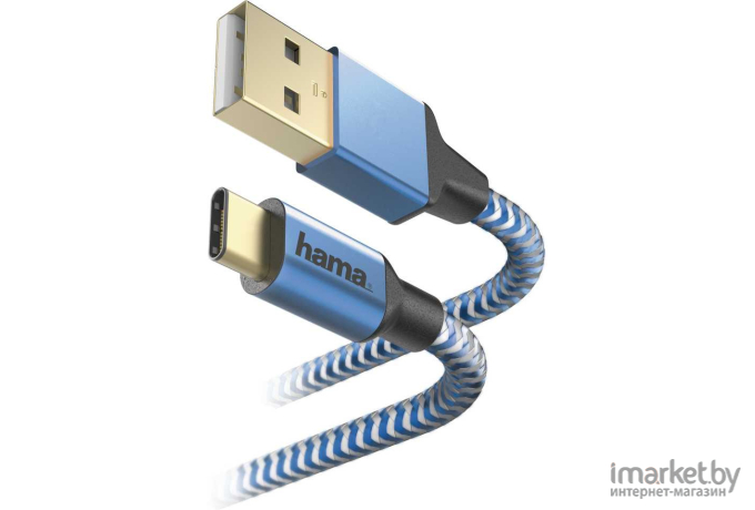 Кабель для компьютера Hama USB (m)-USB Type-C (m) 1.5м синий [00178295]