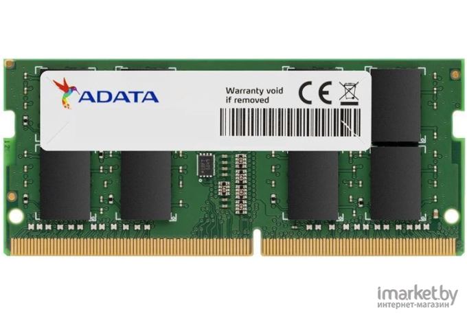 Оперативная память A-Data DDR4 8Gb 3200MHz RTL PC4-25600 CL22 SO-DIMM 260-pin 1.2В single rank [AD4S32008G22-SGN]