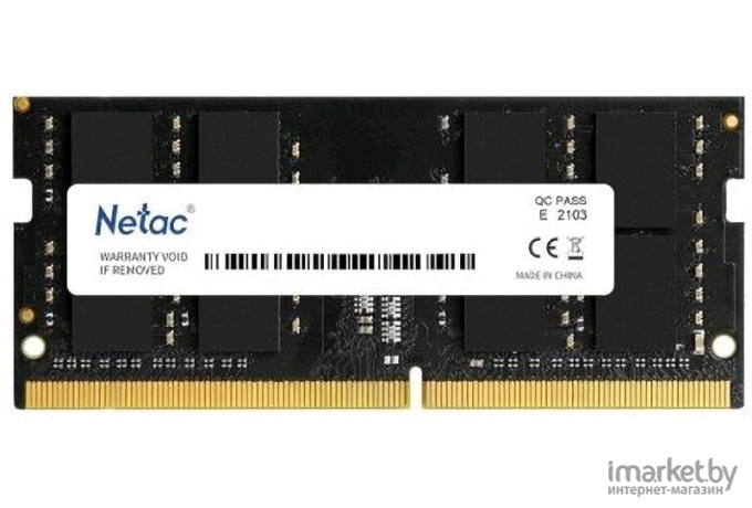 Оперативная память Netac DDR4 8Gb 3200MHz Basic RTL PC4-25600 CL22 SO-DIMM 260-pin 1.2В single rank [NTBSD4N32SP-08]