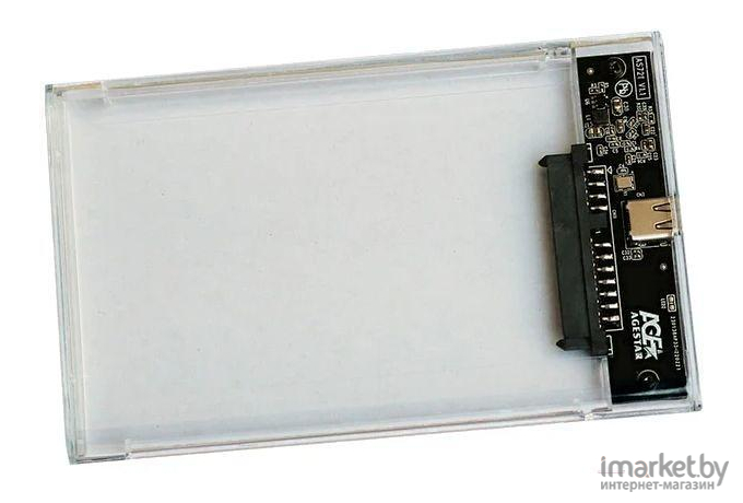 Внешний жесткий диск HDD AgeStar Внешний корпус для HDD/SSD SATA III пластик 2.5 прозрачный [3UB2P4C]