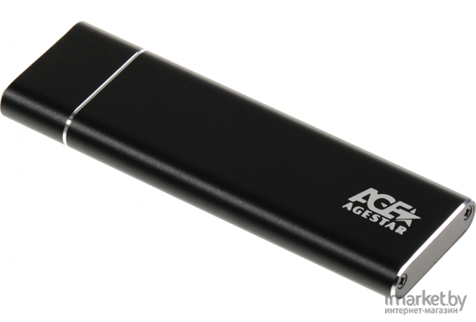 SSD диск AgeStar Внешний корпус SATA III USB 3.0 алюминий M2 2280 B-key черный [3UBNF5C]