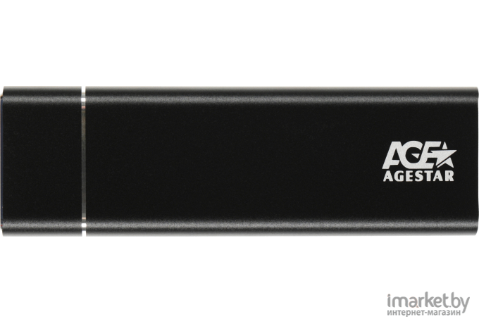 SSD диск AgeStar Внешний корпус SATA III USB 3.0 алюминий M2 2280 B-key черный [3UBNF5C]