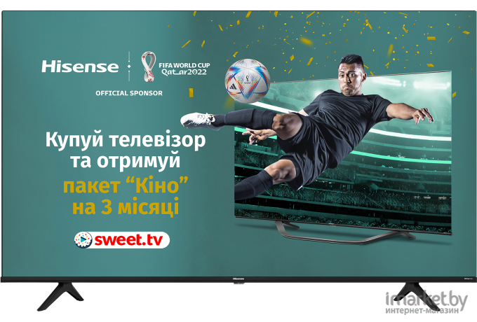 Телевизор Hisense 43A6BG Frameless черный