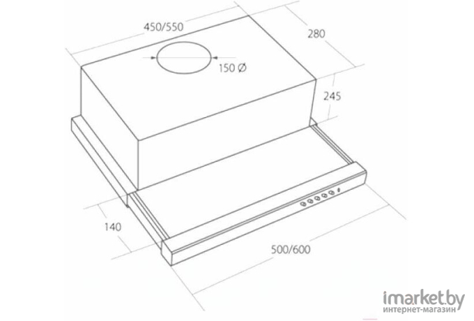 Кухонная вытяжка Akpo Light Touch Glass Twin II 60 wk-7 черное стекло/нержавеющая сталь [Twin II 60 wk-7]