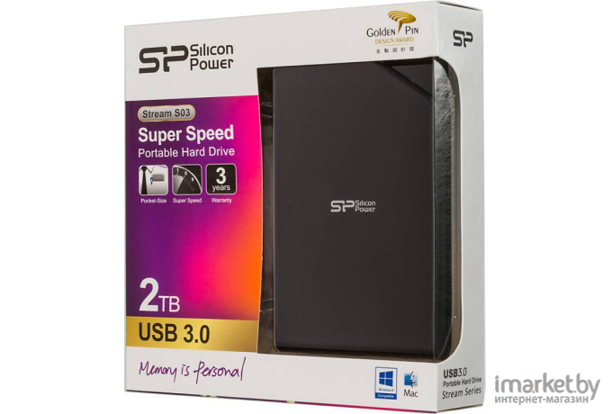  Silicon-Power Внешний жесткий диск Silicon Power 2TB SP020TBPHDS03S3K [SP020TBPHDS03S3K]