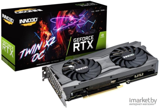 Видеокарта Inno3D GeForce RTX 3070 Twin X2 OC LHR 8GB GDDR6 (N30702-08D6X-171032LH)