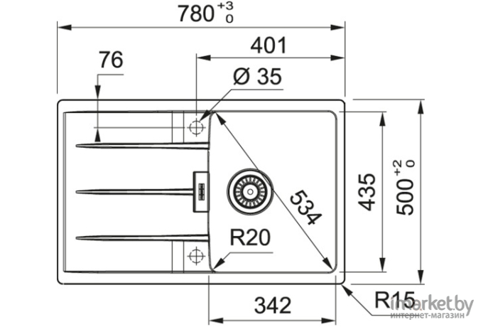 Кухонная мойка Franke Centro CNG 611-78 Fragranite 114.0639.684 (черный матовый)