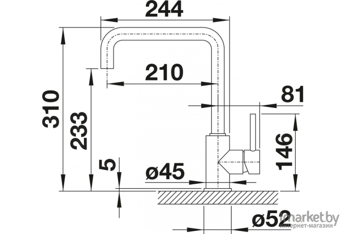 Смеситель Blanco Mili 525130 (серый беж)