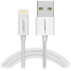 Кабель UGREEN US155-20728, USB-A 2.0 to Lightning, Apple MFI certified, 2,4A, силиконовый, 1m, белый (ритейл упаковка)