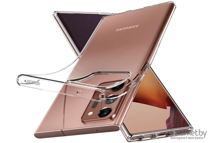 Чехол для Samsung Galaxy Note 20 Ultra гелевый ультратонкий Spigen SGP Liquid Crystal прозрачный
