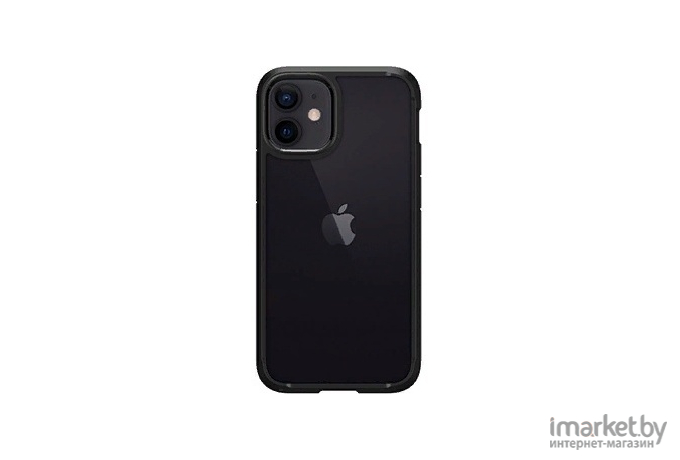Чехол для iPhone 12 Mini гибридный Spigen Ultra Hybrid прозрачно-черный матовый