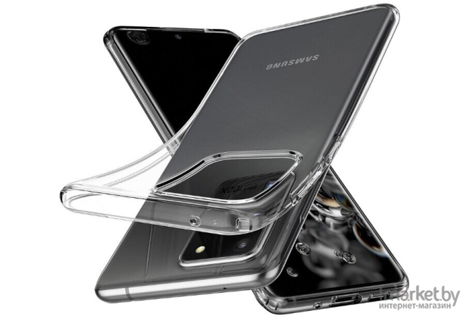 Чехол для Samsung Galaxy S20 Ultra гелевый ультратонкий Spigen SGP Liquid Crystal прозрачный