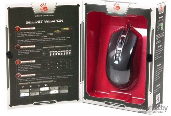 Мышь A4Tech Bloody P93 Light Strike черный оптическая (5000dpi) USB2.0 (8but)