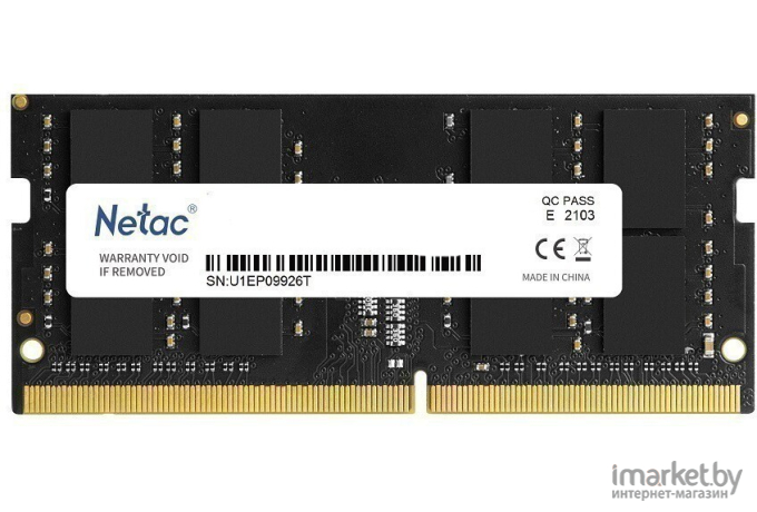 Оперативная память Netac Basic 16GB DDR4 SODIMM PC4-25600 (NTBSD4N32SP-16)