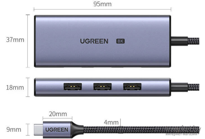 Док-станция UGREEN CM500 Space Gray (50629)