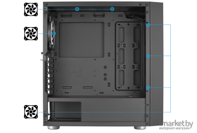 Корпус для компьютера Aerocool Skribble без БП (SKRIBBLE-G-BK-V1)