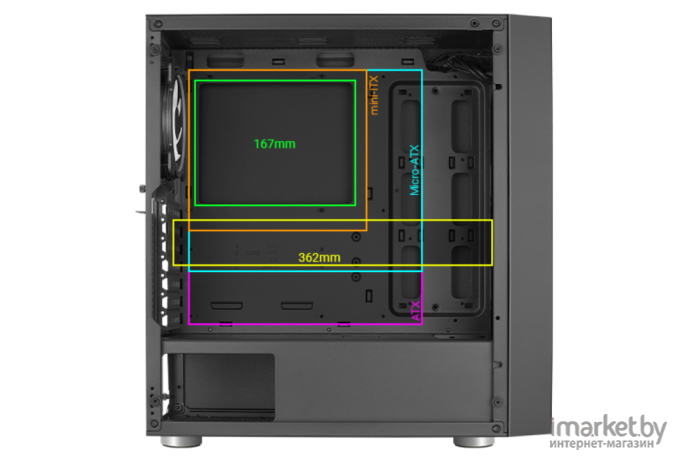 Корпус для компьютера Aerocool Skribble без БП (SKRIBBLE-G-BK-V1)